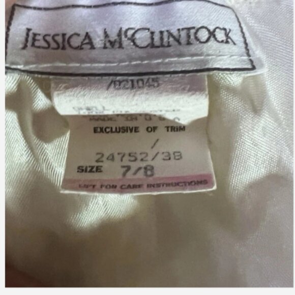 Jessica McClintock Victorian Blouse Women's Size 7/8 Antique White Back Buttons - Picture 6 of 6